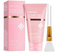 Máscara de colágeno para envolver la noche, mascarillas de gelatina de colágeno con cepillo de gelatina, máscara facial exfoliante para tratamientos faciales, cuidado de la piel coreano, elasticidad e