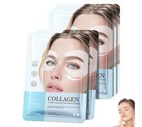 Máscara de colágeno para ojos hinchados y ojeras, máscara para ojos con biocolágeno, complejo peptídico y vitamina C, hidratación profunda, reafirmante y luminosa (5pcs)