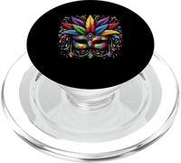Máscara de concienciación sobre el Autismo de Mardi Gras con Plumas, Rompecabezas de Carnaval PopSockets PopGrip para MagSafe