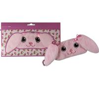Máscara de conejo de peluche extra suave, cómoda, para dormir, color rosa