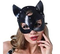 Máscara de Cosplay para La Fiesta de Halloween Baile de Pelota Mujer Niña Dama Sexy Media Cara Gato Gatito Máscara de Cuero Carnaval de Halloween Mascarada Maquillaje Favores de