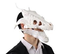 Máscara de cráneo de dragón máscara de dragón realista Dinosaurio de miedo Jaw en movimiento para adultos calavera decorativa para Halloween, cosplay, mascarada