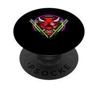 Máscara De Demonio Oni Japonés De Anime, Guerrero PopSockets PopGrip Adhesivo