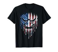 Máscara de Diablo Oni Yokai con Bandera Americana para Amantes del Graffiti Camiseta