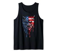 Máscara de Diablo Oni Yokai con Bandera Americana para Amantes del Graffiti Camiseta sin Mangas