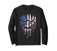 Máscara de Diablo Oni Yokai con Bandera Americana para Amantes del Graffiti Manga Larga