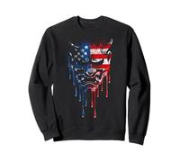 Máscara de Diablo Oni Yokai con Bandera Americana para Amantes del Graffiti Sudadera