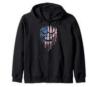 Máscara de Diablo Oni Yokai con Bandera Americana para Amantes del Graffiti Sudadera con Capucha