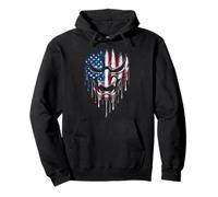 Máscara de Diablo Oni Yokai con Bandera Americana para Amantes del Graffiti Sudadera con Capucha