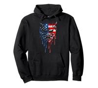 Máscara de Diablo Oni Yokai con Bandera Americana para Amantes del Graffiti Sudadera con Capucha