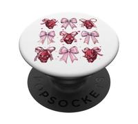Máscara de Diablo Oni Yokai para niña, Coqueta, Lazo Rosa, mamá PopSockets PopGrip Adhesivo