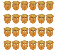 Máscara de Donald Trump, paquete de 24 unidades, máscara facial de cartón con cordón elástico, divertido accesorio de disfraz político de Halloween