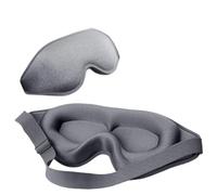 Máscara de dormir 3D para dormir, de espuma viscoelástica, lavable, transpirable, portátil, para viajes, color gris, 4 unidades