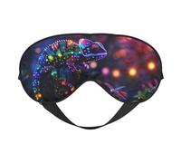 Máscara de dormir brillante de arte de fantasía camaleón, máscaras de ojos para dormir de doble cara, máscaras para dormir para mujeres y hombres, cubiertas opacas para dormir, viajes