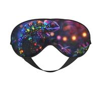 Máscara de dormir brillante de arte de fantasía camaleón, máscaras de ojos para dormir de doble cara, máscaras para dormir para mujeres y hombres, cubiertas opacas para dormir, viajes