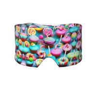 Máscara de dormir colorida con estampado de donas y magdalenas, suaves y agradables a la piel, antifaz para dormir con bloqueo de luz para viajes, yoga y siesta