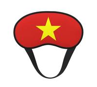 Máscara de dormir cómoda con borde negro de satén con bandera vietnamita para bloquear la luz y dormir reparador