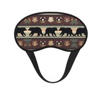 Máscara de dormir cómoda con estampado de oso para hombres y mujeres, máscara de meditación y meditación