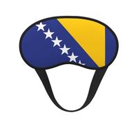Máscara de dormir cómoda con la bandera de Bosnia y Herzegovina con borde negro satinado para bloquear la luz y dormir reparador