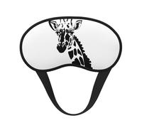 Máscara de dormir cómoda de satén con borde negro de jirafa blanca y negra para bloquear la luz y dormir reparador