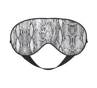 Máscara de dormir con bloqueo de luz blanca y negra y negra para piel de serpiente, ajustable, cómoda, suave, cubierta de ojos, reversible, descanso nocturno