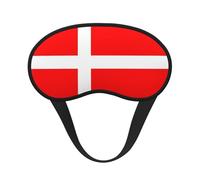 Máscara de dormir con borde negro satinado con bandera danesa de Dinamarca para una comodidad óptima y bloqueo de la luz