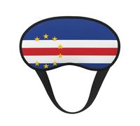 Máscara de dormir con borde negro satinado con bandera de Cabo Verde para una comodidad óptima y bloqueo de la luz