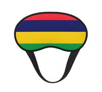 Máscara de dormir con borde negro satinado con bandera de Mauricio para una comodidad óptima y bloqueo de la luz