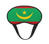 Máscara de dormir con borde negro satinado con bandera de Mauritania para una comodidad óptima y bloqueo de la luz
