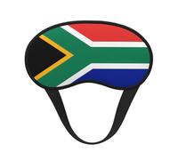Máscara de dormir con borde negro satinado con bandera de Sudáfrica para una comodidad óptima y bloqueo de la luz