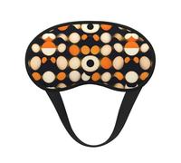 Máscara de dormir con borde negro satinado con patrón de sonrisa para una comodidad óptima y bloqueo de la luz