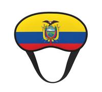 Máscara de dormir con borde negro satinado de la bandera de Ecuador para una comodidad óptima y bloqueo de la luz