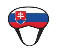 Máscara de dormir con borde negro satinado de la bandera de Eslovaquia para una comodidad óptima y bloqueo de la luz