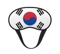 Máscara de dormir con borde negro satinado de la bandera de la República de Corea para una comodidad óptima y bloqueo de la luz