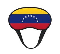 Máscara de dormir con borde negro satinado de la bandera de Venezuela para una comodidad óptima y bloqueo de la luz