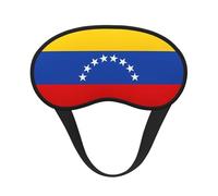 Máscara de dormir con borde negro satinado de la bandera de Venezuela para una comodidad óptima y bloqueo de la luz
