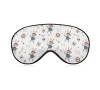 Máscara de dormir con brújula y calavera de conejo pirata, con correa ajustable, cómoda máscara de ojos suave, ayuda para dormir, máscaras de ojos que bloquean la luz