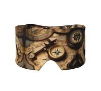 Máscara de dormir con brújula y mapa del mundo antiguo, fundas suaves para los ojos, antifaz con bloqueo de luz para viajes, yoga y siesta
