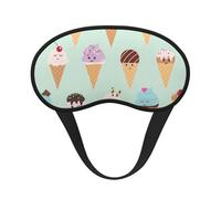 Máscara de dormir con conos de helado para adultos, opaca, cómoda máscara de ojos con bloqueo de luz para viajes, yoga