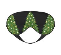Máscara de dormir con diseño de árbol verde de Navidad, bloqueo de luz, para viajes, regalo esencial para mujeres y hombres