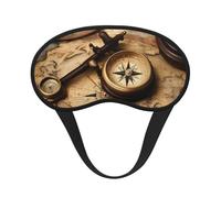 Máscara de dormir con diseño de brújula y mapa del mundo antiguo para dormir de lado, bonita máscara opaca para el hogar o viajes
