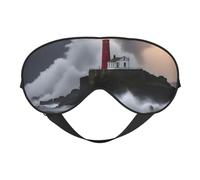 Máscara de dormir con diseño de faro en tormenta, perfecta para dormir con bloqueo de luz, para viajes, yoga, siesta, correa totalmente ajustable