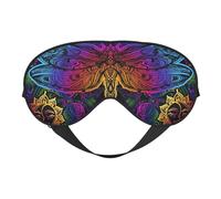 Máscara de dormir con diseño de libélula, mandalas indias, máscaras para dormir de doble cara, máscaras para dormir para mujeres y hombres, cubiertas opacas para dormir, viajes