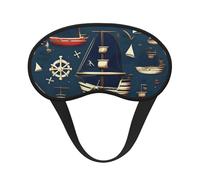 Máscara de dormir con diseño de pirata náutico para dormir de lado, bonita máscara opaca para el hogar o viajes