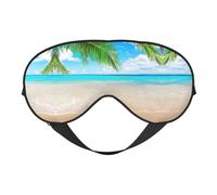 Máscara de dormir con diseño de plantas tropicales de playa, máscara de ojos vendados, sombra de ojos para dormir por la noche, viajes, avión