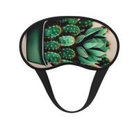 Máscara de dormir con estampado artístico de cactus para personas que duermen de lado, máscara opaca en forma de copa, para hombres y mujeres