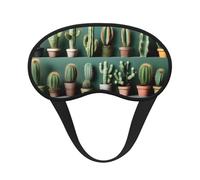Máscara de dormir con estampado artístico de cactus para personas que duermen de lado, máscara opaca en forma de copa, para hombres y mujeres