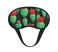 Máscara de dormir con estampado artístico de cactus pequeños para personas que duermen de lado, máscara opaca en forma de copa, para hombres y mujeres