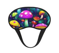 Máscara de dormir con estampado artístico de hongos brillantes para personas que duermen de lado, bonita máscara opaca para ojos para el hogar o viajes