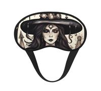 Máscara de dormir con estampado bohemio de bruja mágica para dormir de lado, bonita máscara opaca para el hogar o viajes